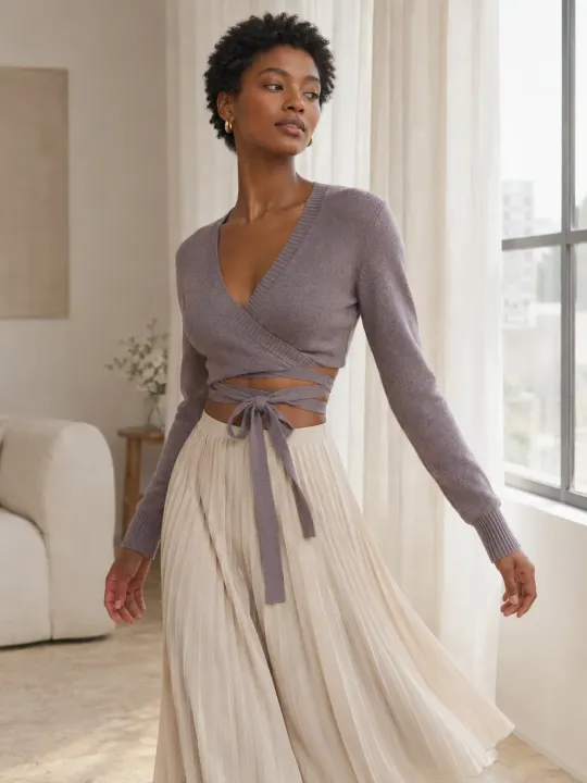 Adagio Cropped Wrap Knit