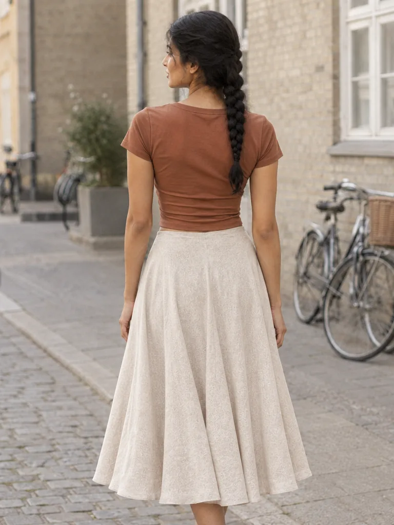 Arabesque Twist-Front Top in Clay — back view