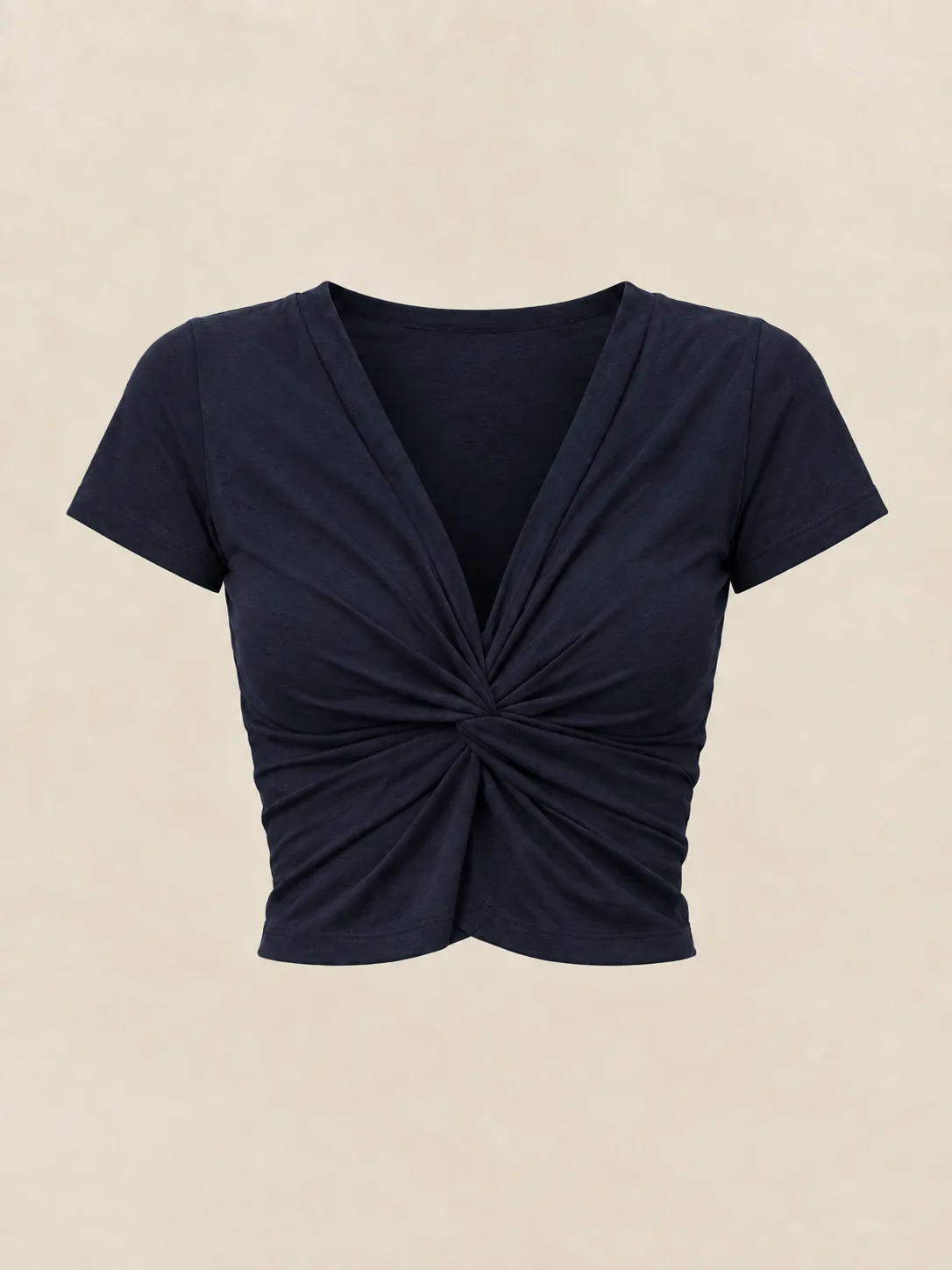 Arabesque Twist-Front Top in Ink — front view