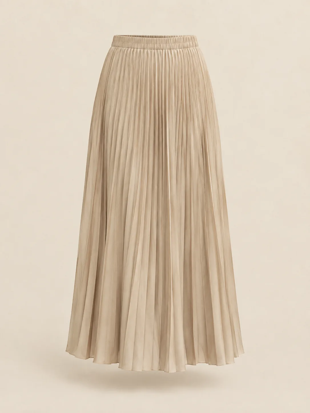 Balancé Pleated Midi Skirt in Oat — front view