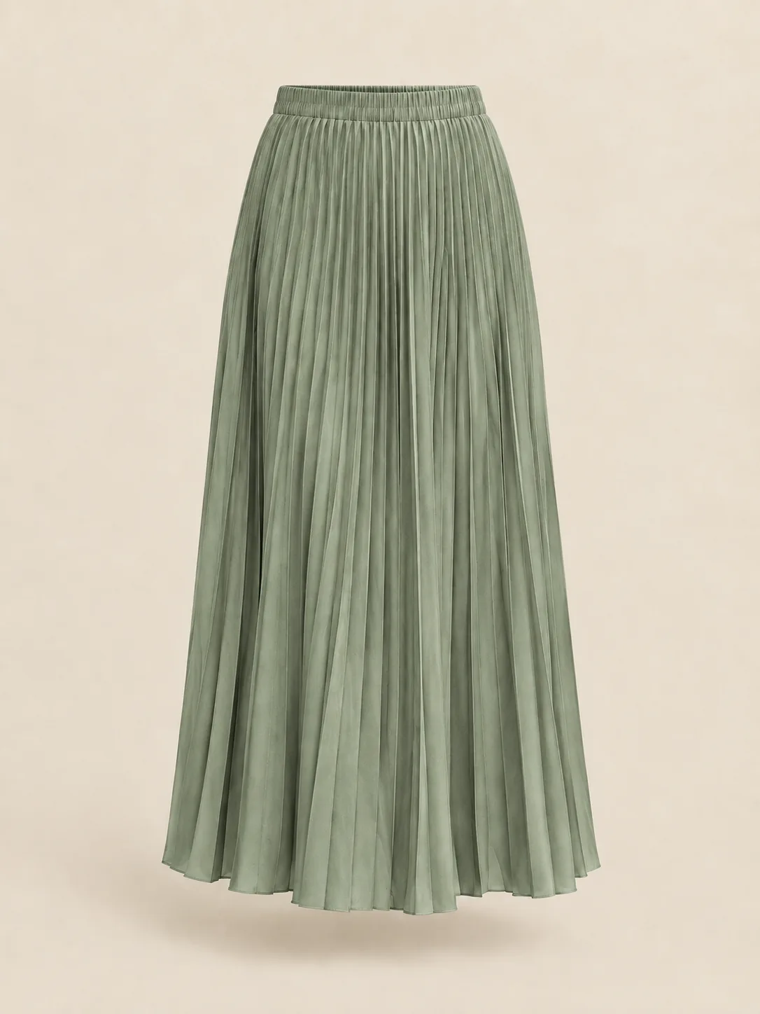 Balancé Pleated Midi Skirt in Sage — front view