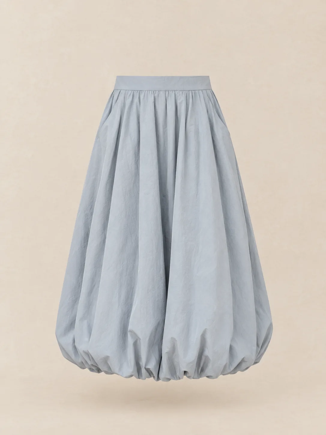 Ballon Bubble-Hem Skirt in Mist — front view