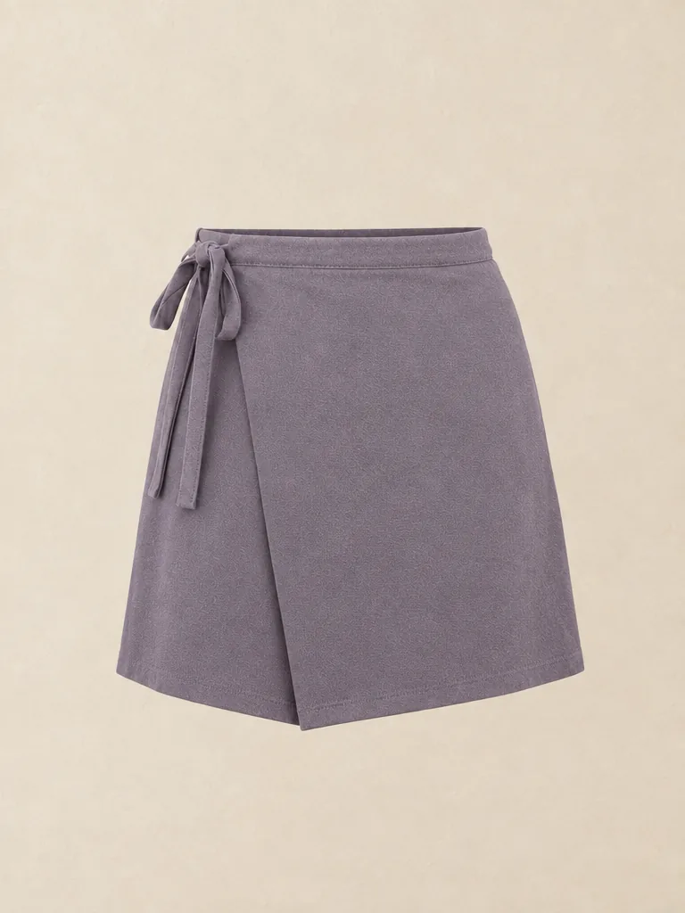 Brisé Short Wrap Skirt in Dusk — front view
