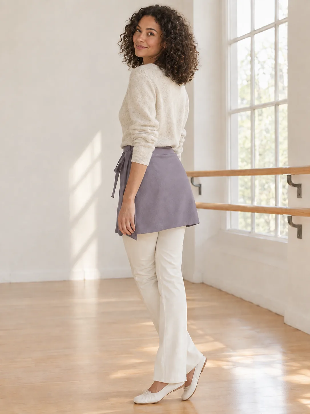 Brisé Short Wrap Skirt in Dusk — worn
