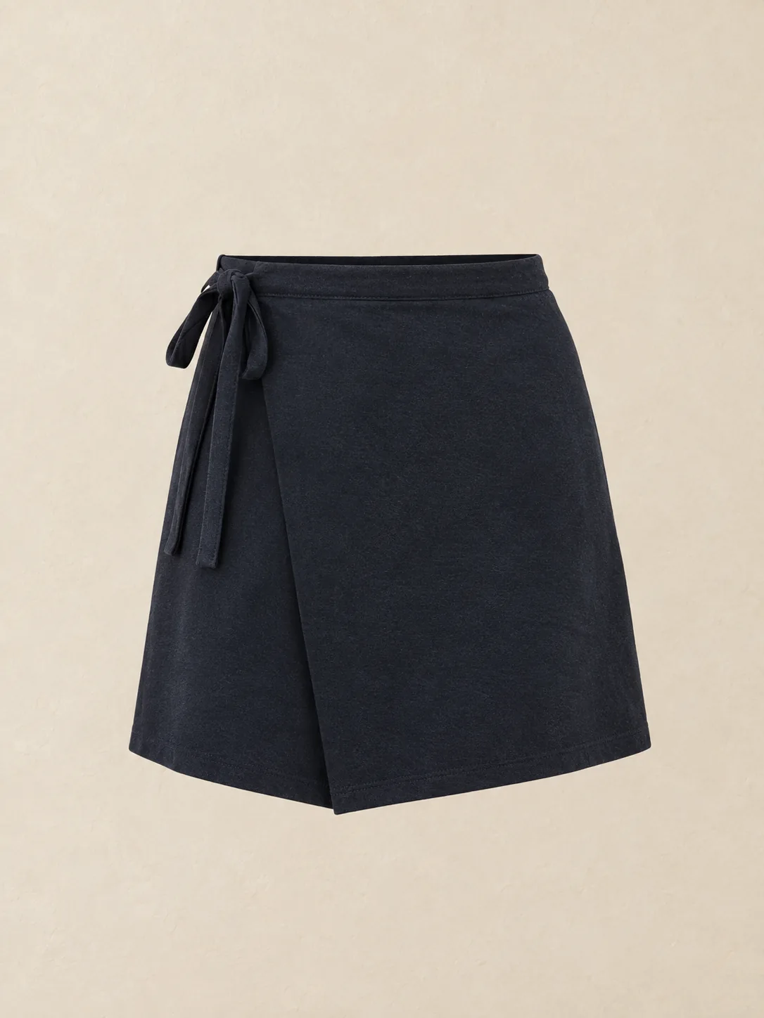 Brisé Short Wrap Skirt in Ink — front view
