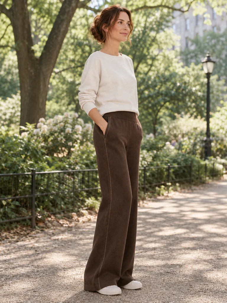 Brushed Lounge Trouser in Espresso — side view