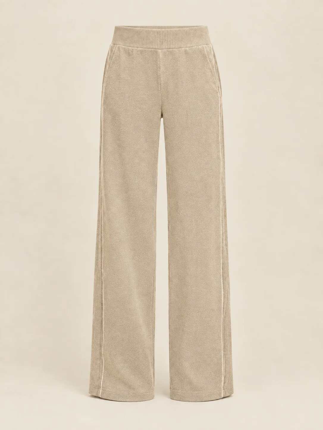 Brushed Lounge Trouser in Oat — front view