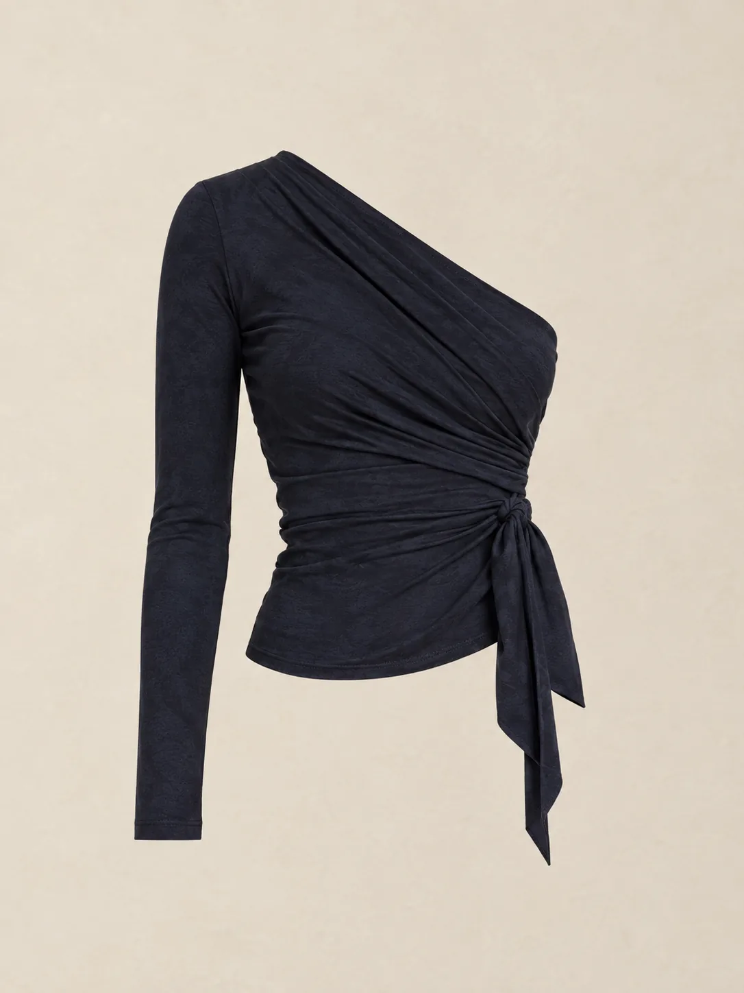 Chaîné Asymmetric Wrap in Ink — front view