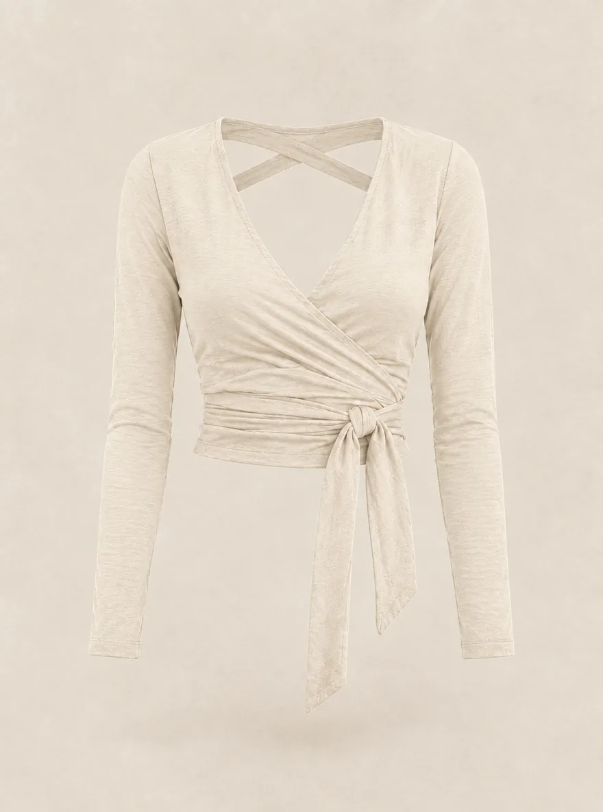 Coupé Open-Back Wrap in Chalk — front view