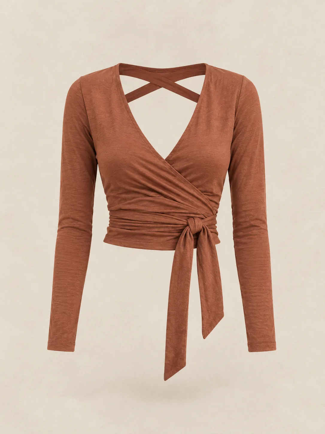 Coupé Open-Back Wrap in Clay — front view
