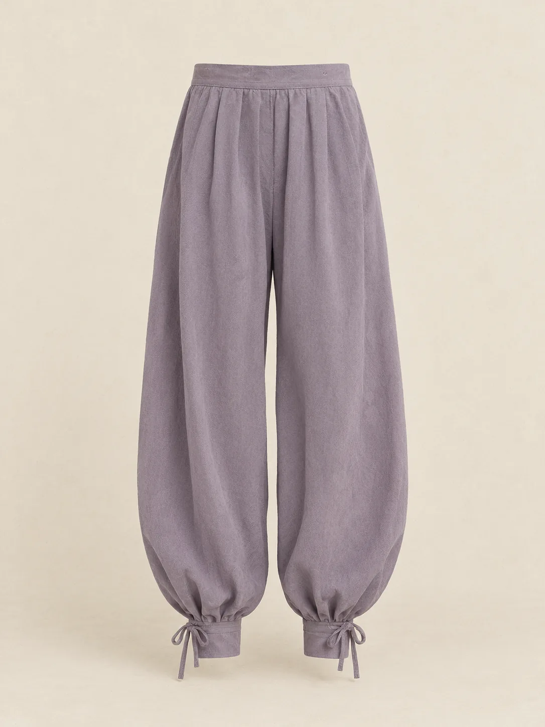 Cuff-Tie Balloon Trouser in Dusk — front view