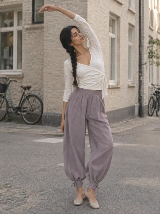 Cuff-Tie Balloon Trouser