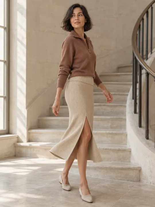 Développé Split-Front Rib Skirt