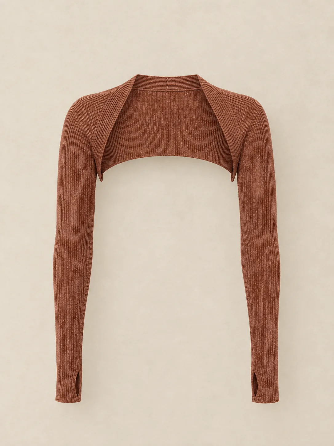 Entr'acte Thumbhole Bolero in Clay — front view