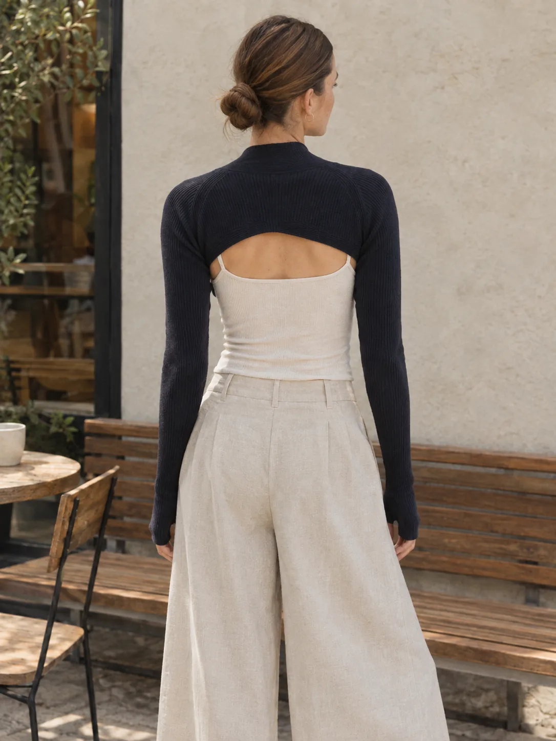 Entr'acte Thumbhole Bolero in Ink — back view