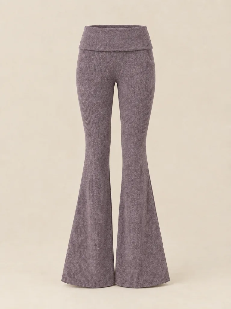 Fold-Over Waist Flare in Dusk — front view