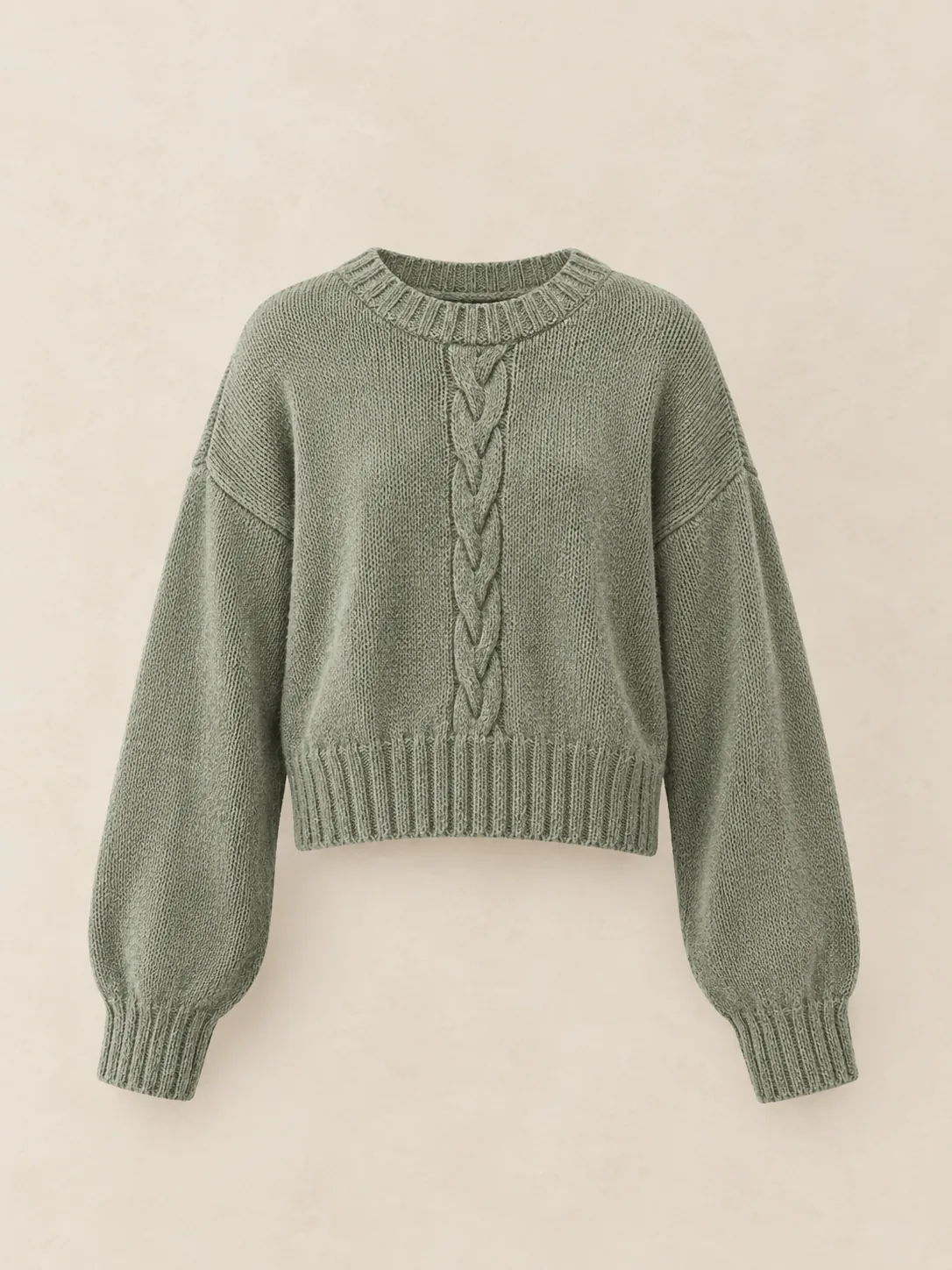 Marking Oversized Knit Sweater in Sage — front view