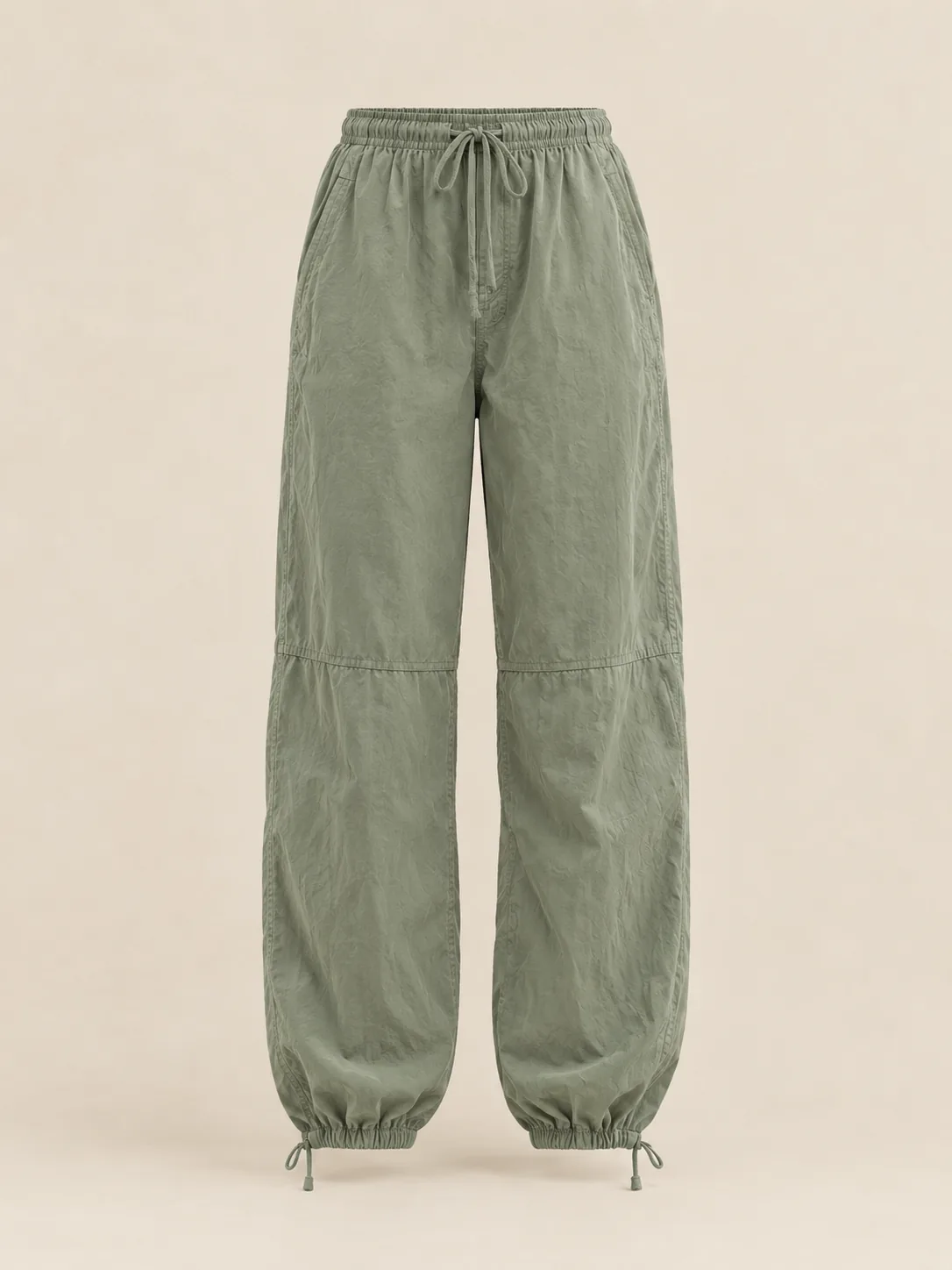 Parachute Drawstring Pant in Sage — front view