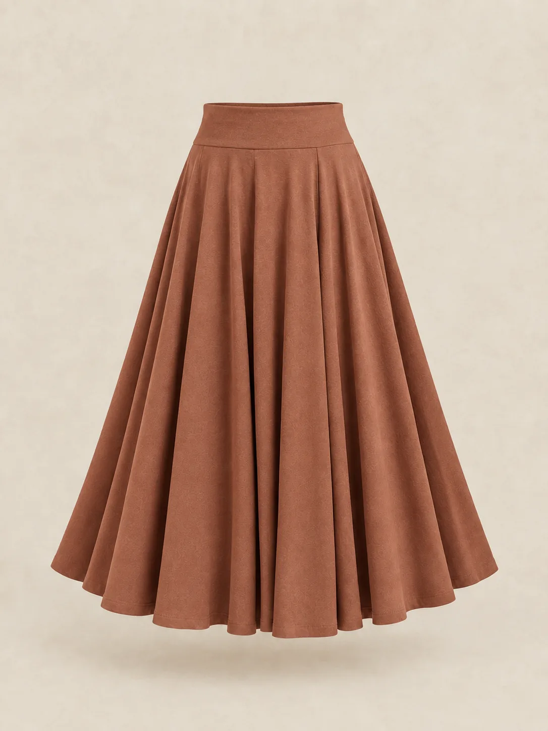Pas de Chat Circle Skirt in Clay — front view