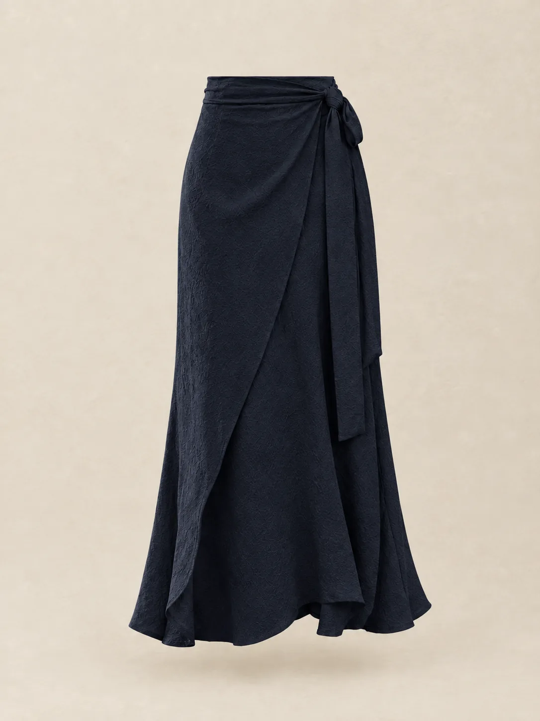 Pirouette Wrap Midi Skirt in Ink — front view