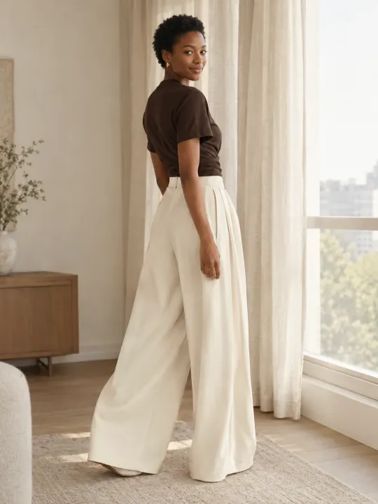 Pleated Palazzo Trouser