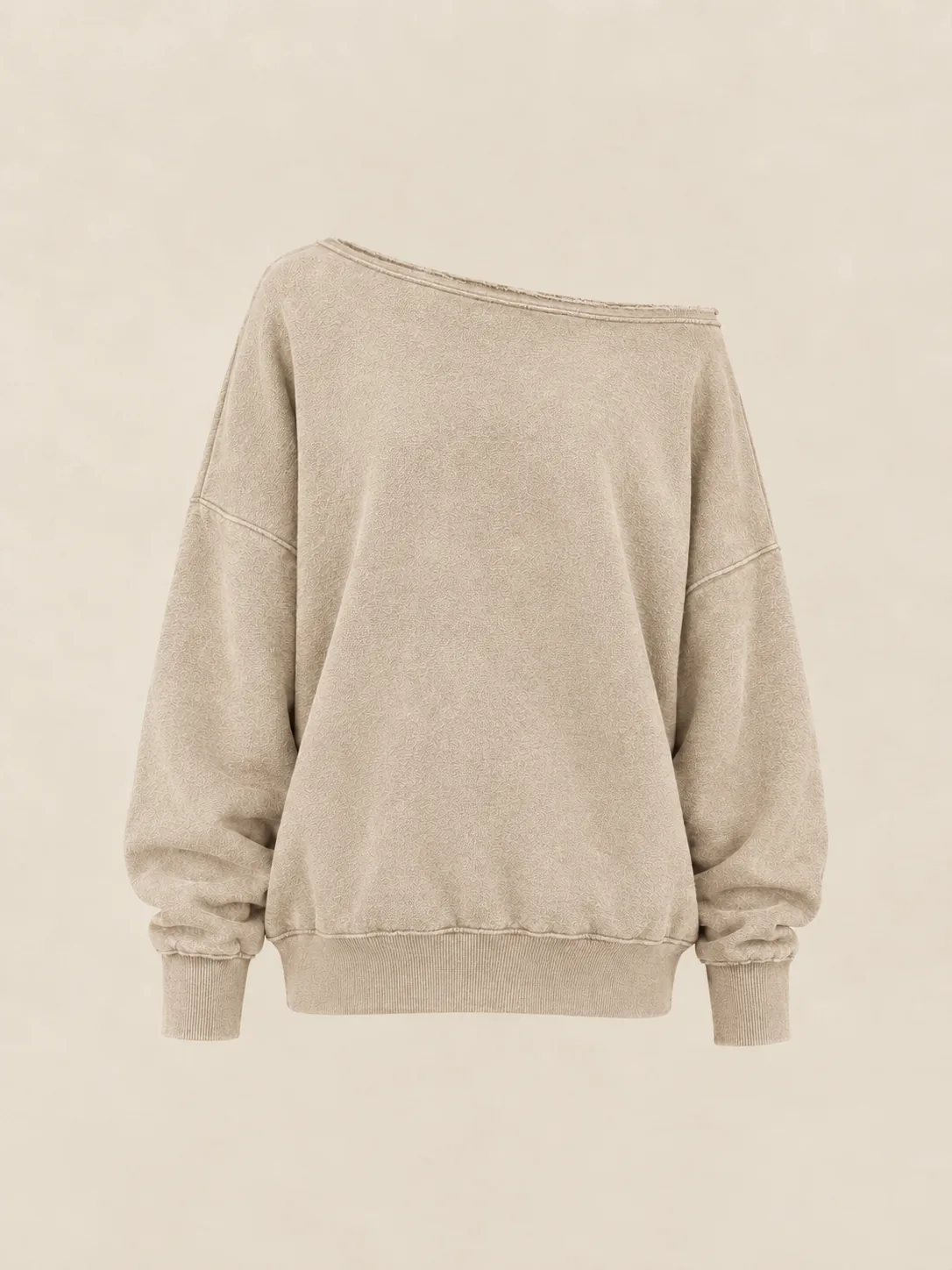 Plié Boat-Neck Sweatshirt in Oat — front view