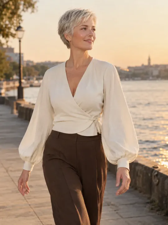 Port de Bras Balloon-Sleeve Wrap