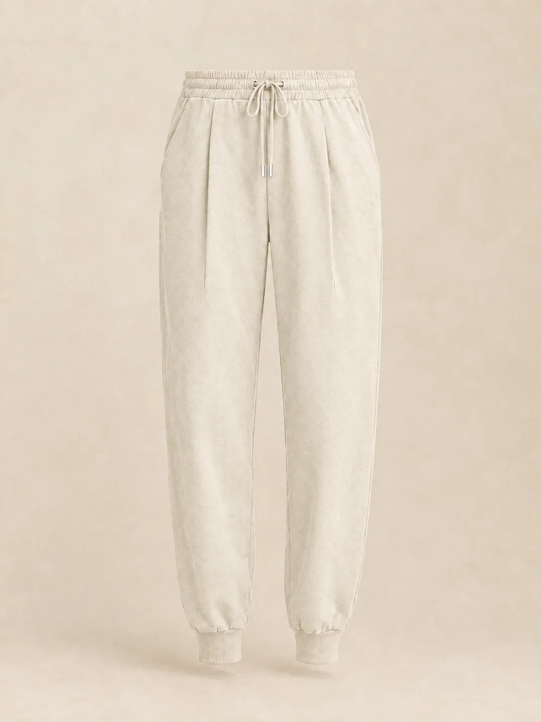 Rehearsal Pleated Jogger in Chalk — front view