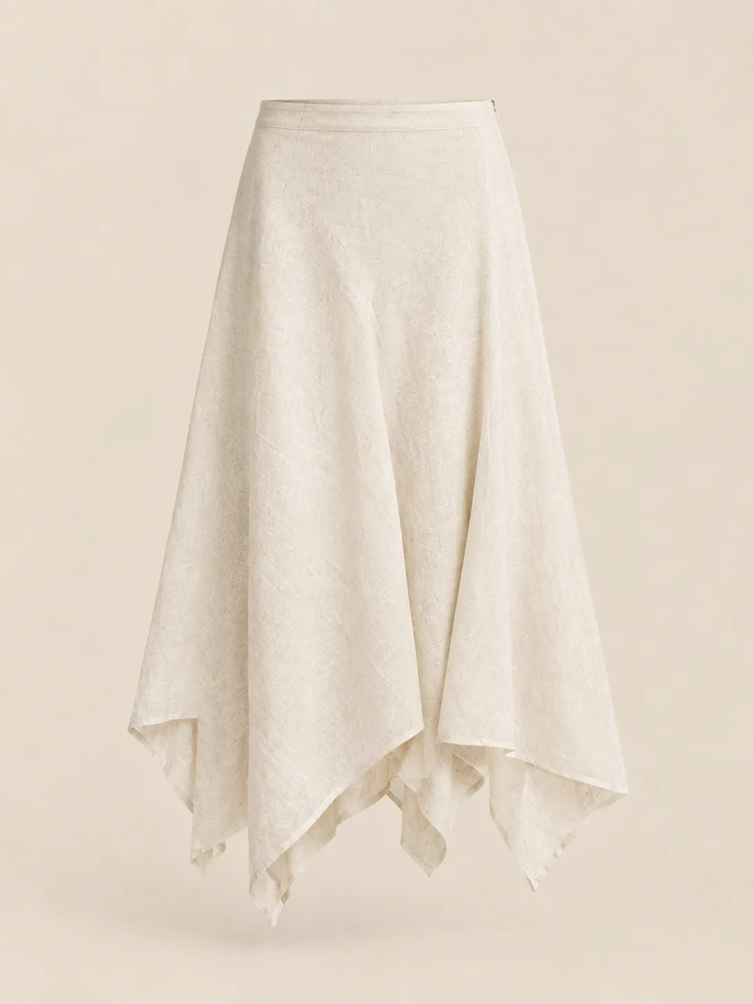 Sauté Handkerchief-Hem Skirt in Chalk — front view