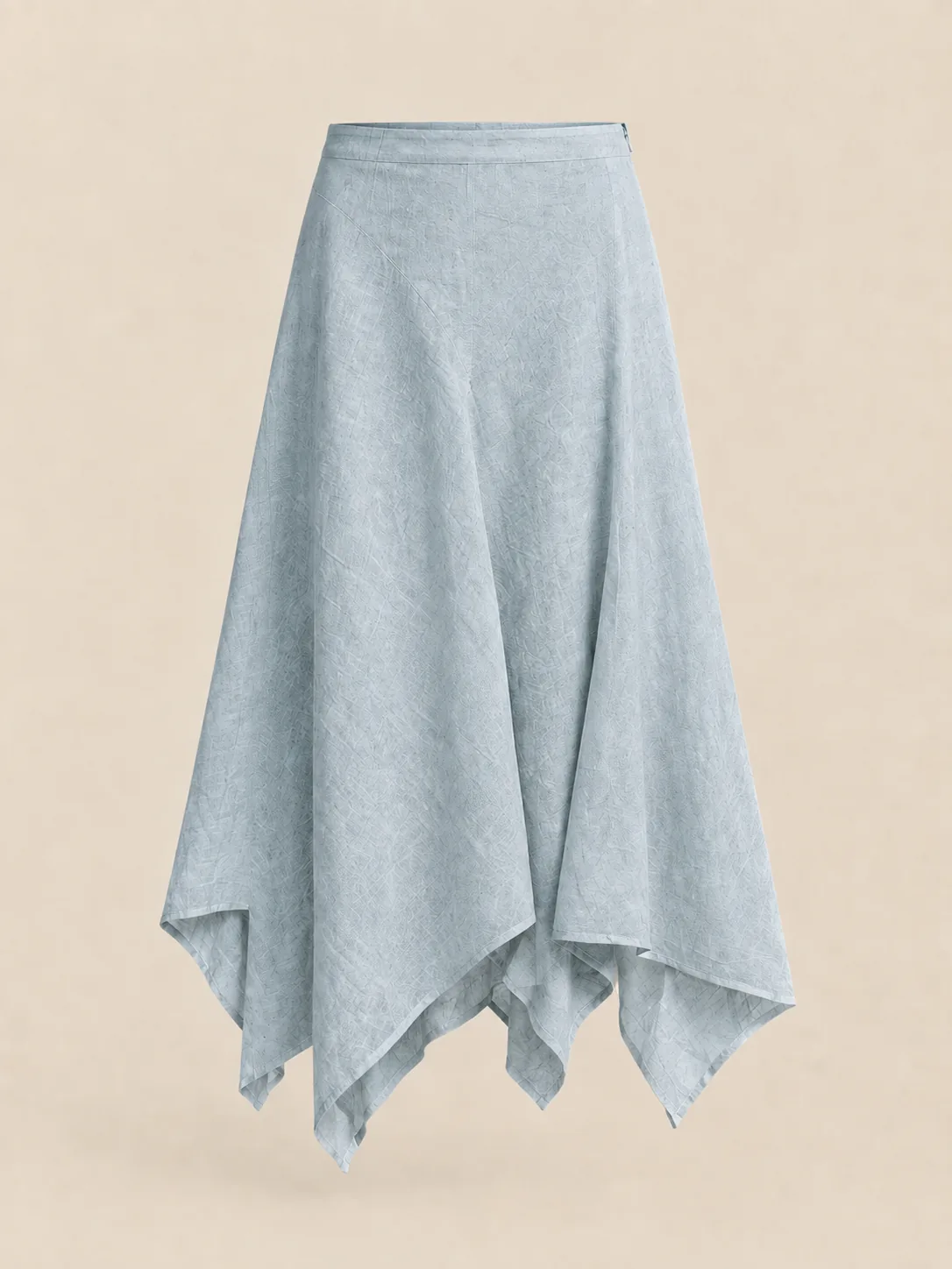 Sauté Handkerchief-Hem Skirt in Mist — front view
