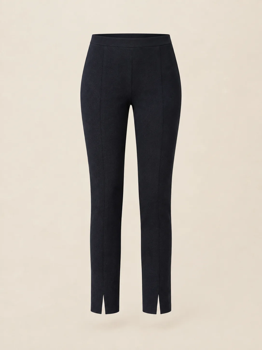 Split-Hem Cropped Trouser in Ink — front view