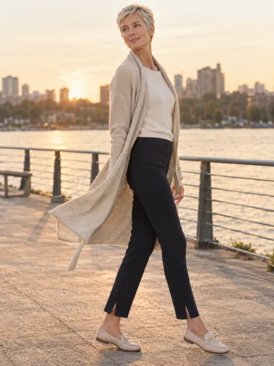 Split-Hem Cropped Trouser
