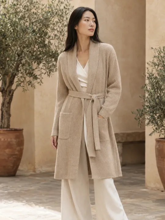 Studio Long Wrap Cardigan