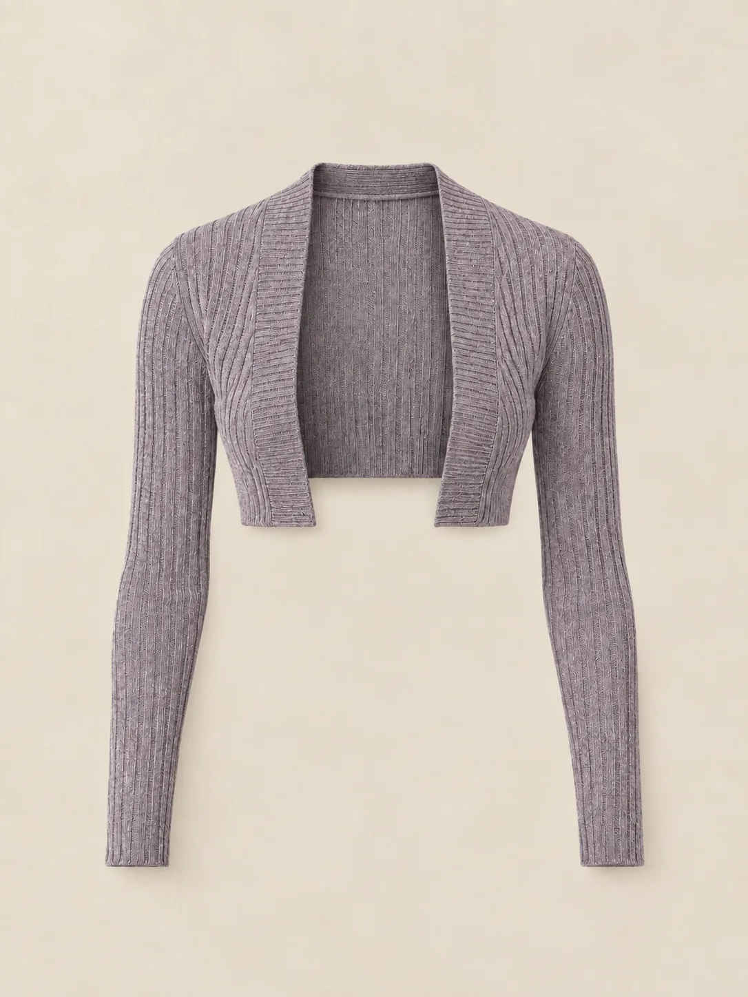 Warm-Up Knit Shrug in Dusk — front view