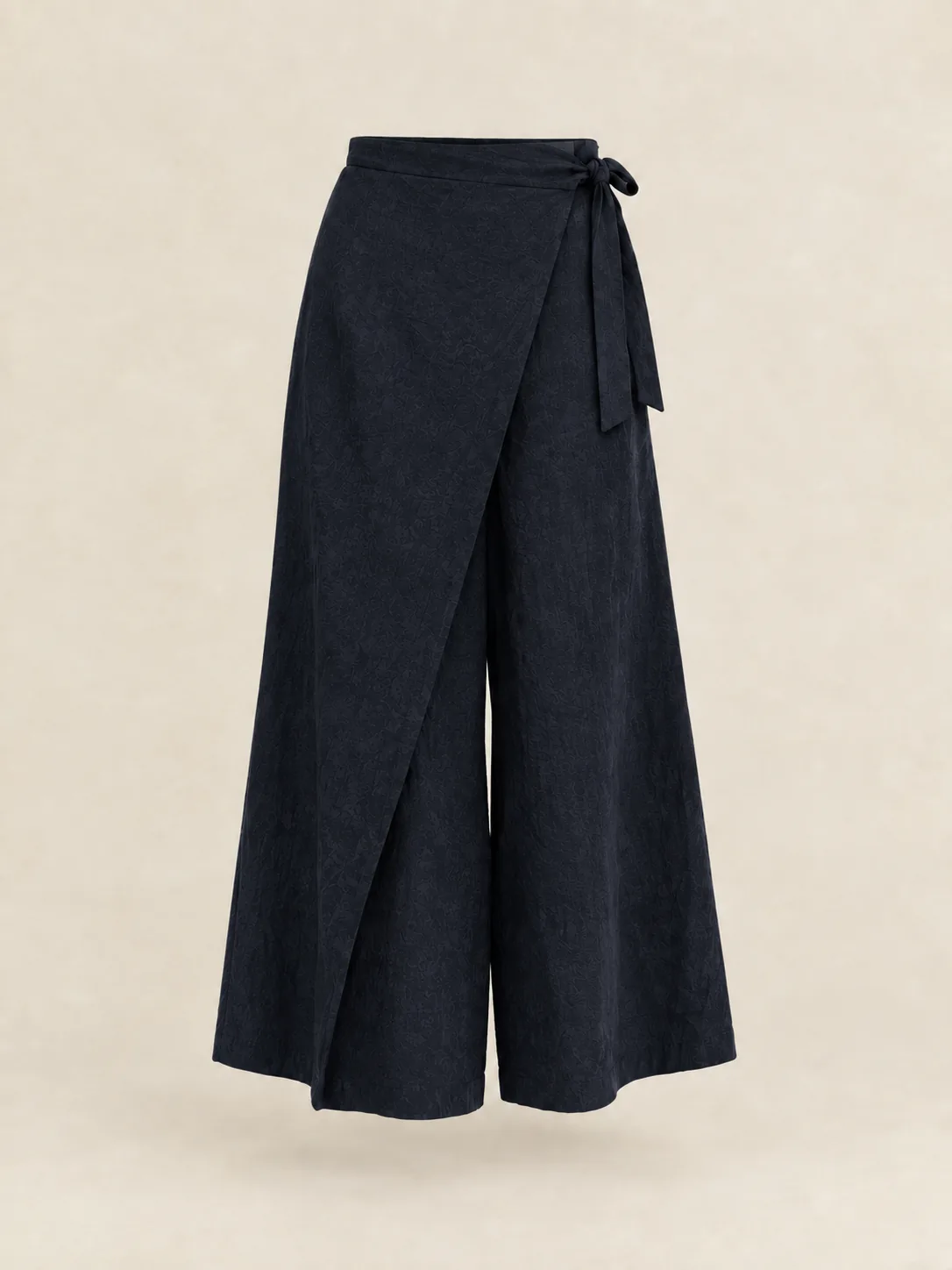 Wrap-Front Culotte in Ink — front view